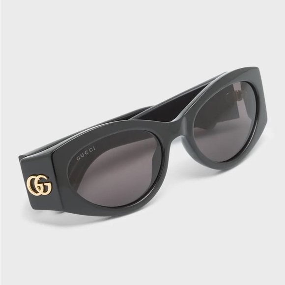 💯 Original Gucci Monogram Acetate Cat-Eye Sunglasses - Picture 6 of 16